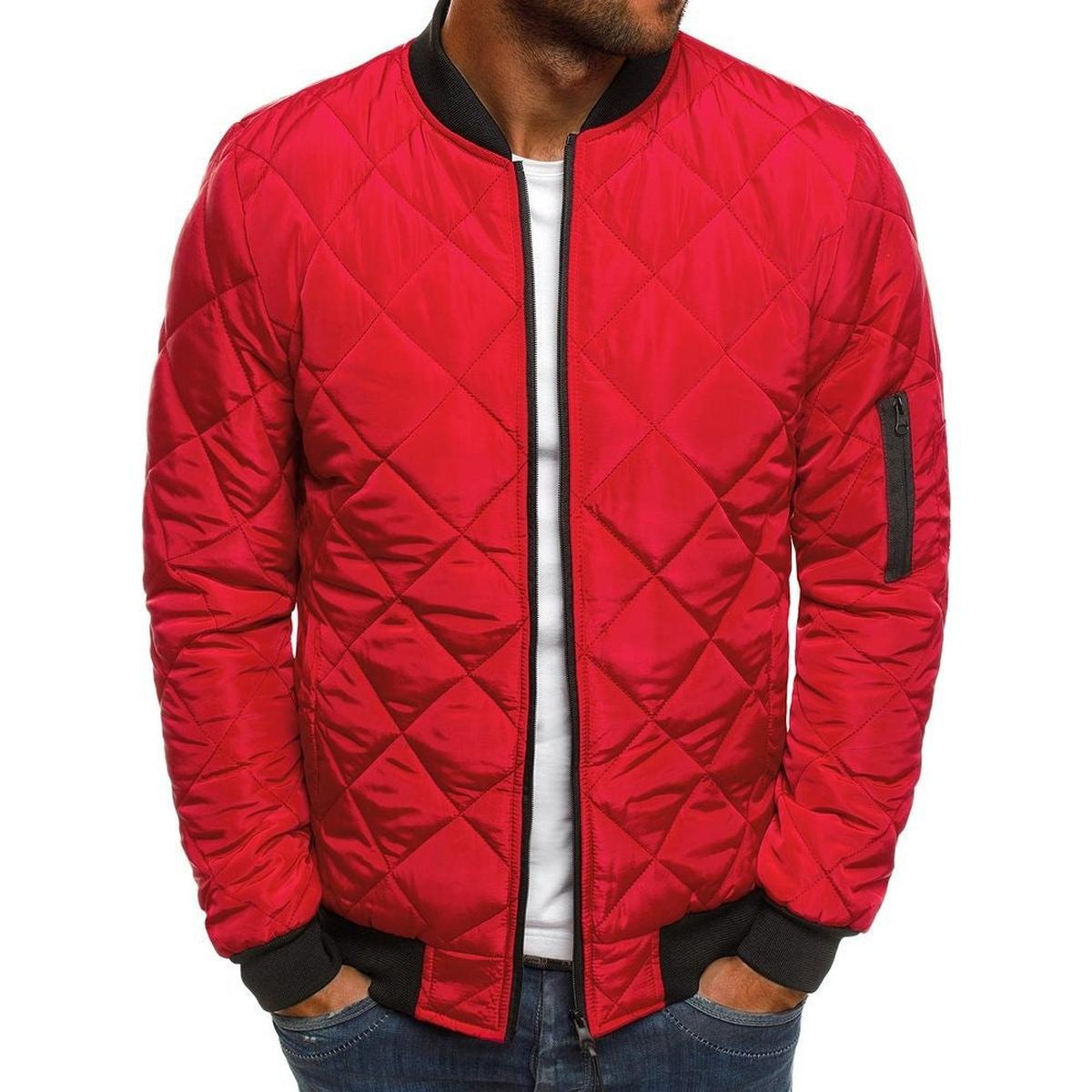 Gewatteerde Regular Fit Jas met Diamantstikpatroon