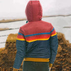 Gewatteerde WinterJas met Streepdetails en Capuchon voor Dames