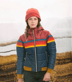 Gewatteerde WinterJas met Streepdetails en Capuchon voor Dames