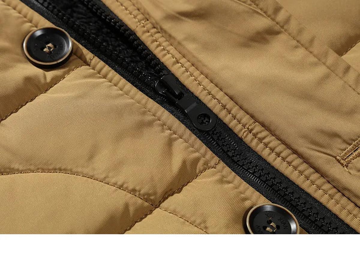 Gewatteerde Winterjas Met Bontafwerking Voor Heren