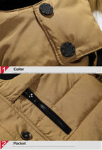 Gewatteerde Winterjas Met Bontafwerking Voor Heren