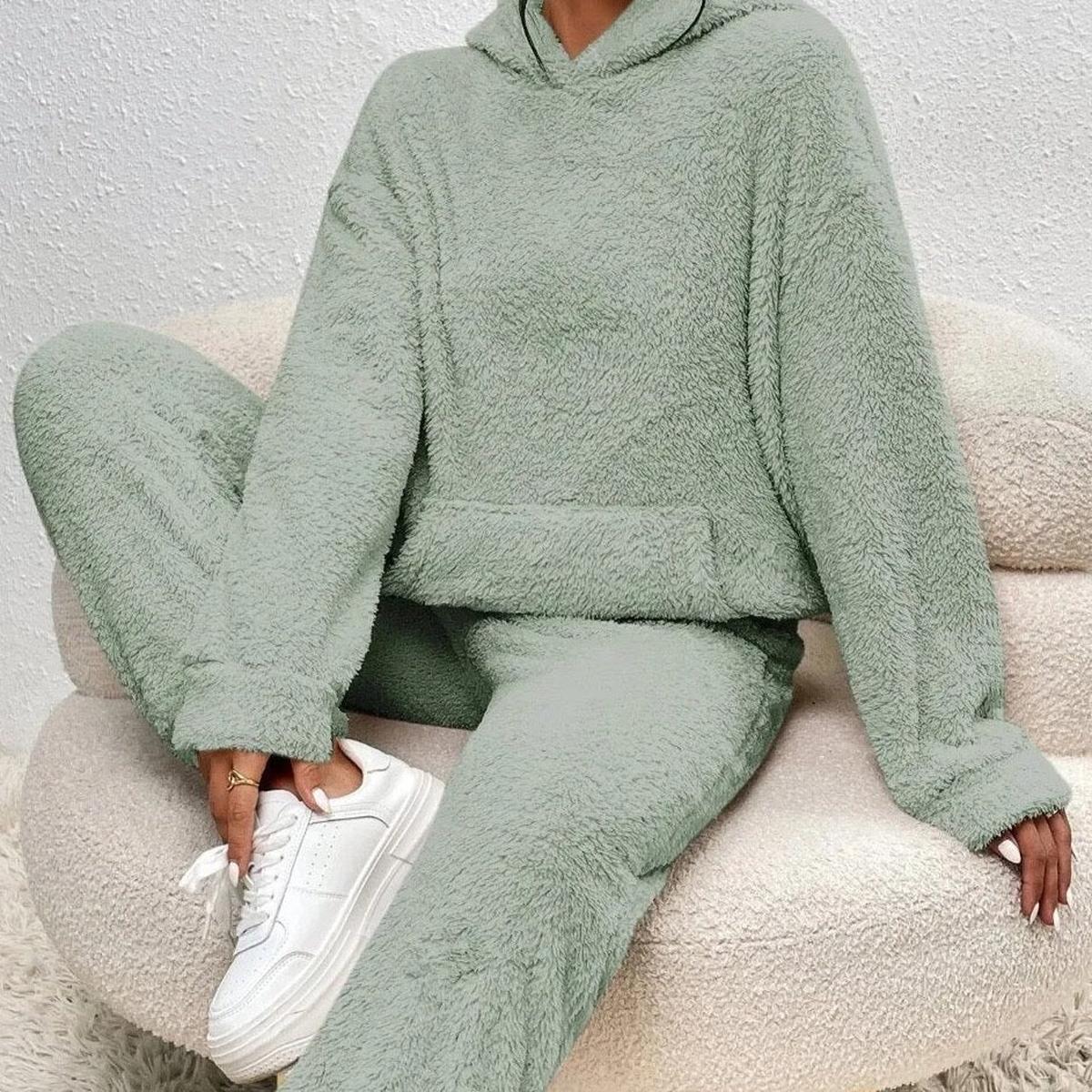 Gezellige Teddy Loungewear Set met Hoodie en Broek