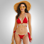 Glinsterende Bikini Met Crystal En Diamantaccenten En Verstelbare Schouderbanden