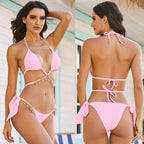 Glinsterende Bikini Met Crystal En Diamantaccenten En Verstelbare Schouderbanden