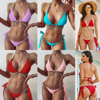 Glinsterende Bikini Met Crystal En Diamantaccenten En Verstelbare Schouderbanden