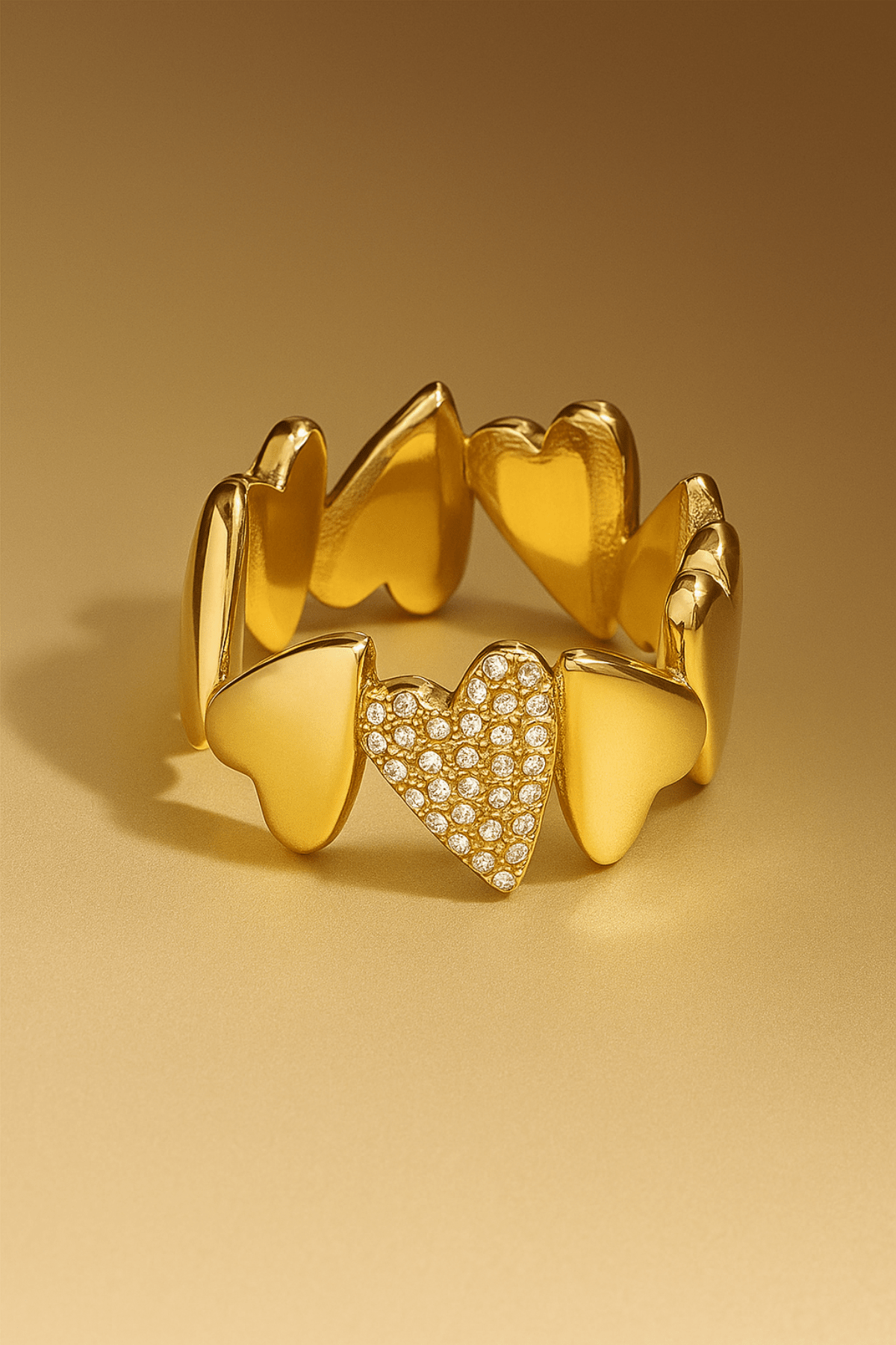 Glinsterende Hartvormige ring