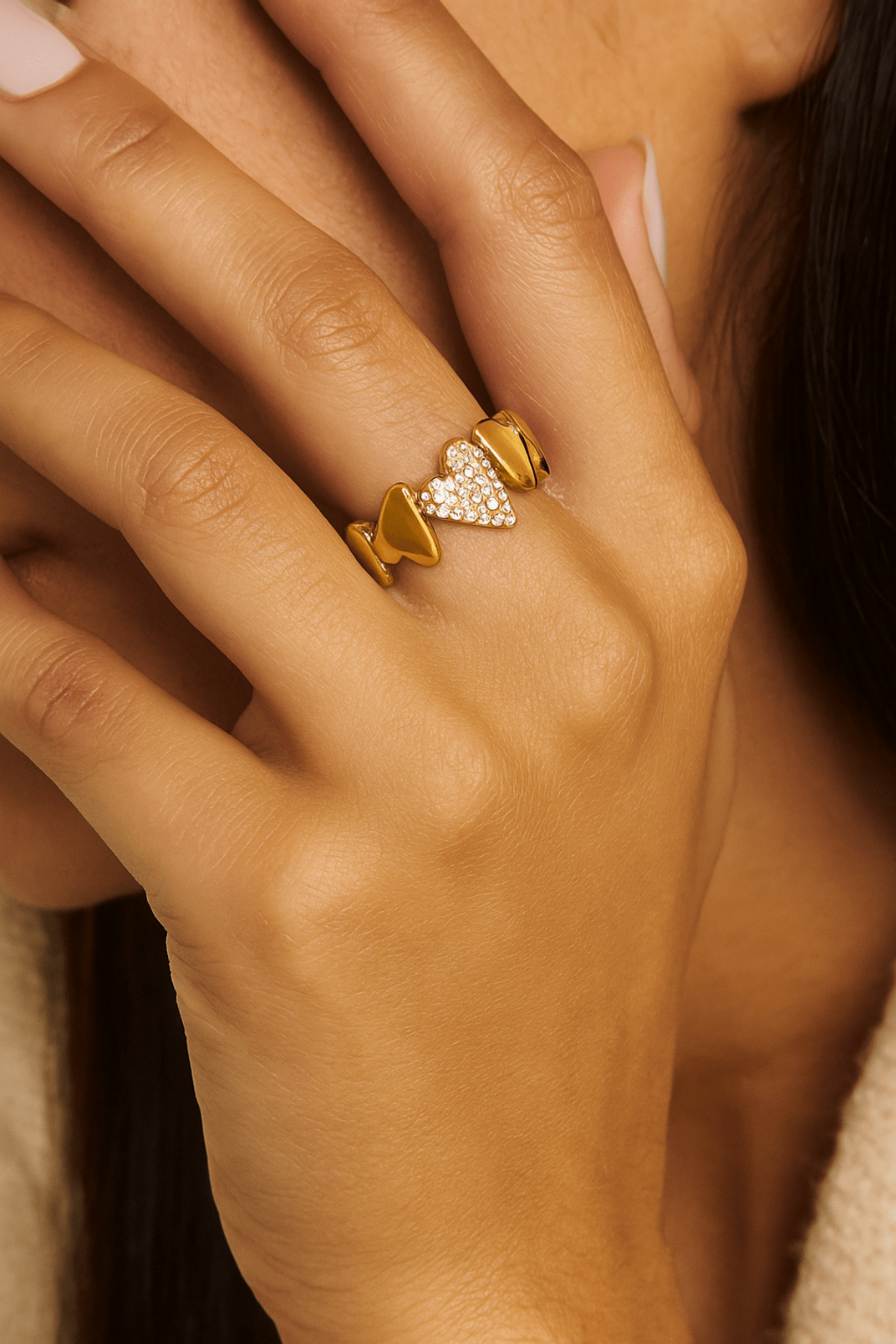 Glinsterende Hartvormige ring