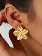 Gold Plated Bloemen Oorbellen
