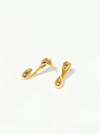 Gold Plated Druppelvormige Stud Oorbellen