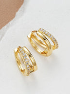 Gold Plated Dubbele Hoepel Oorbellen