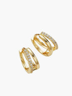 Gold Plated Dubbele Hoepel Oorbellen