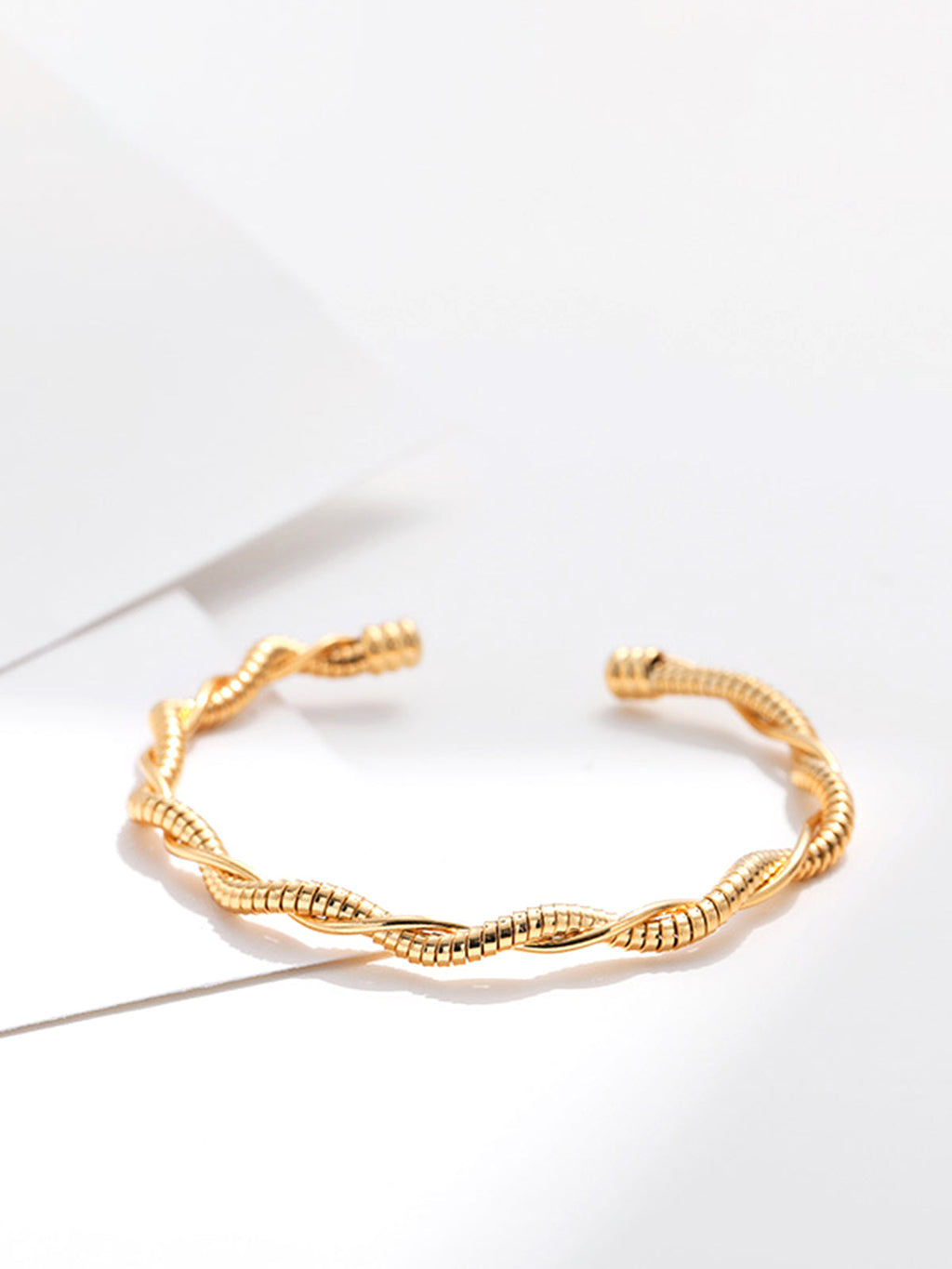 Gold Plated Twist Open Bracelet