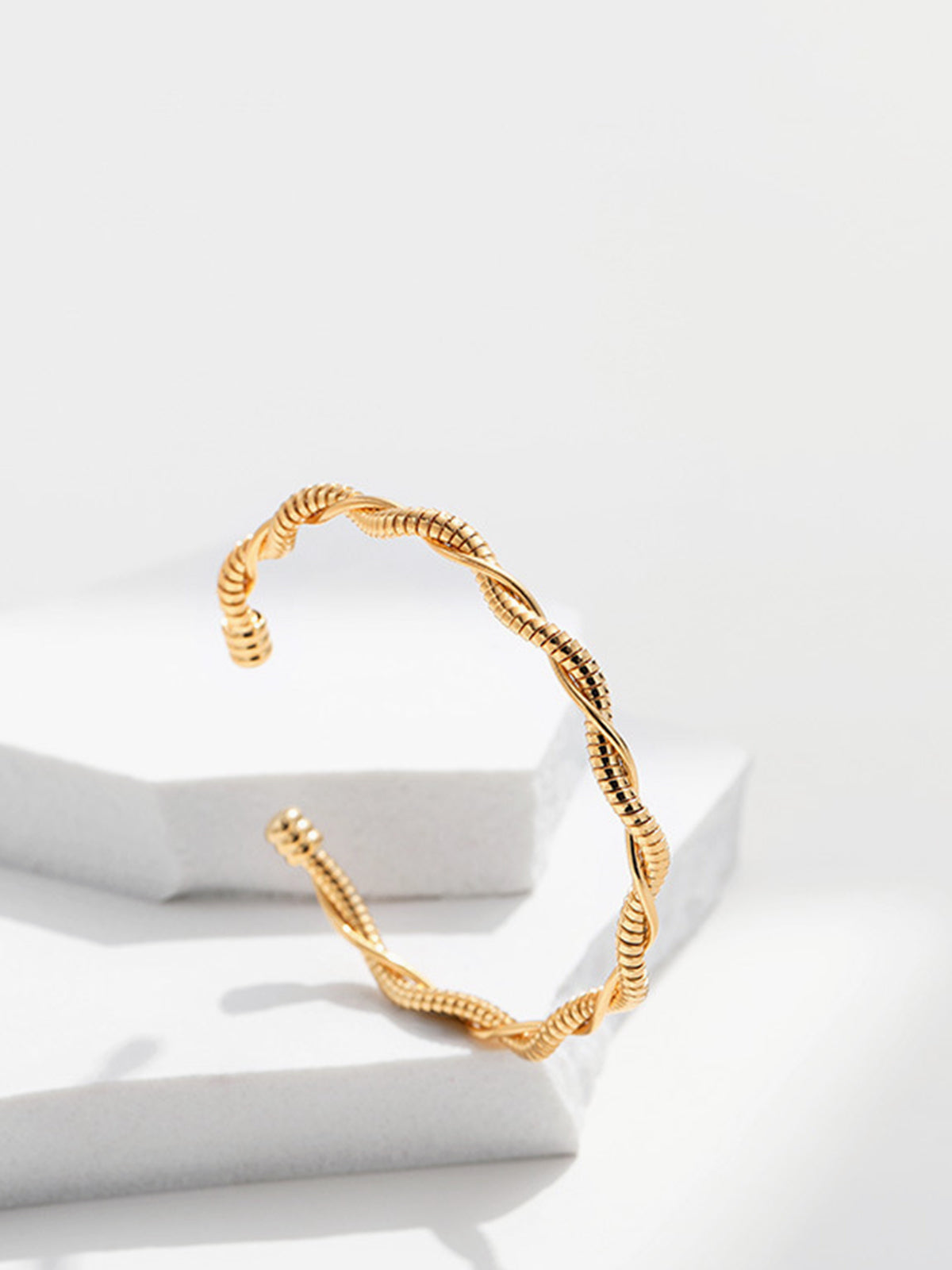 Gold Plated Twist Open Bracelet