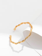 Gold Plated Gedraaide Open Armband