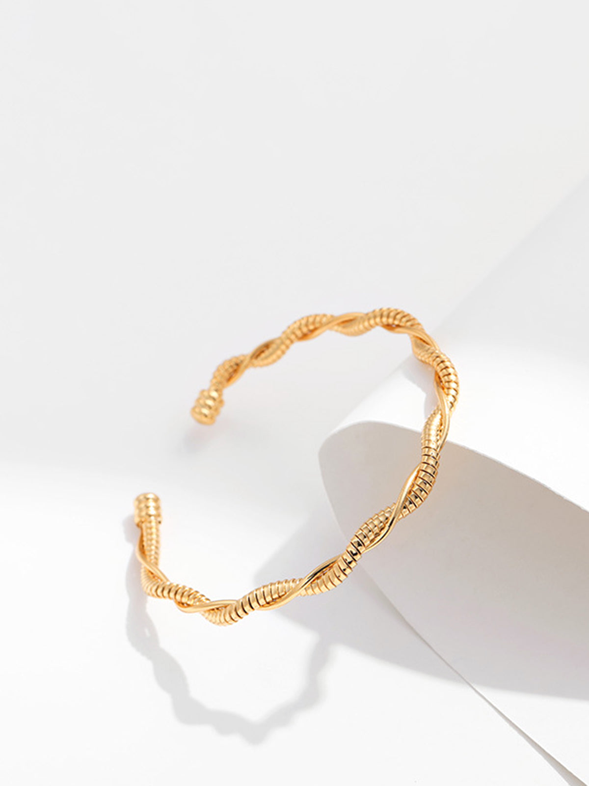 Gold Plated Twist Open Bracelet