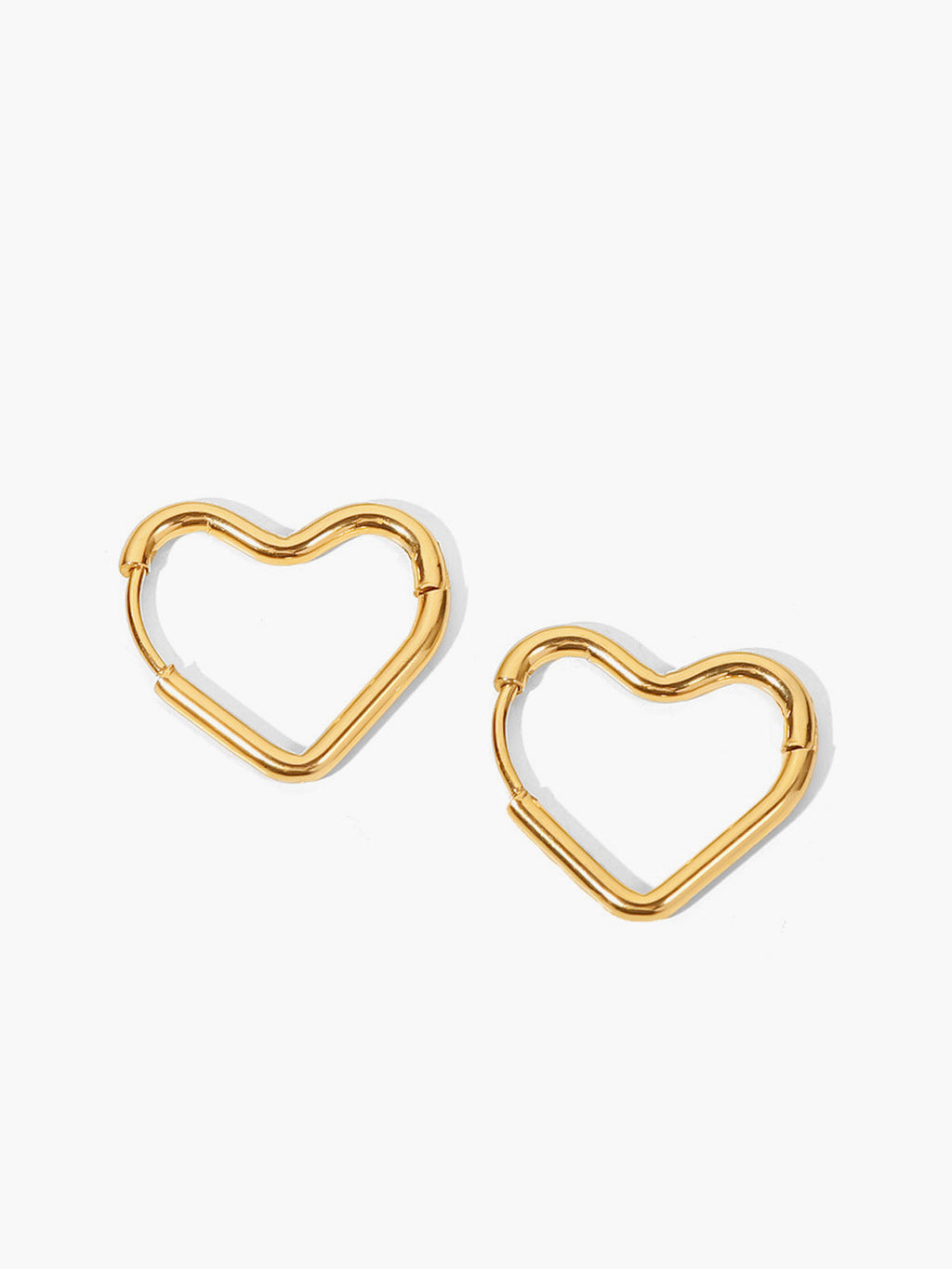 Gold Plated Hartvormige Stud Oorbellen