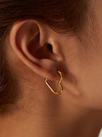 Gold Plated Hartvormige Stud Oorbellen