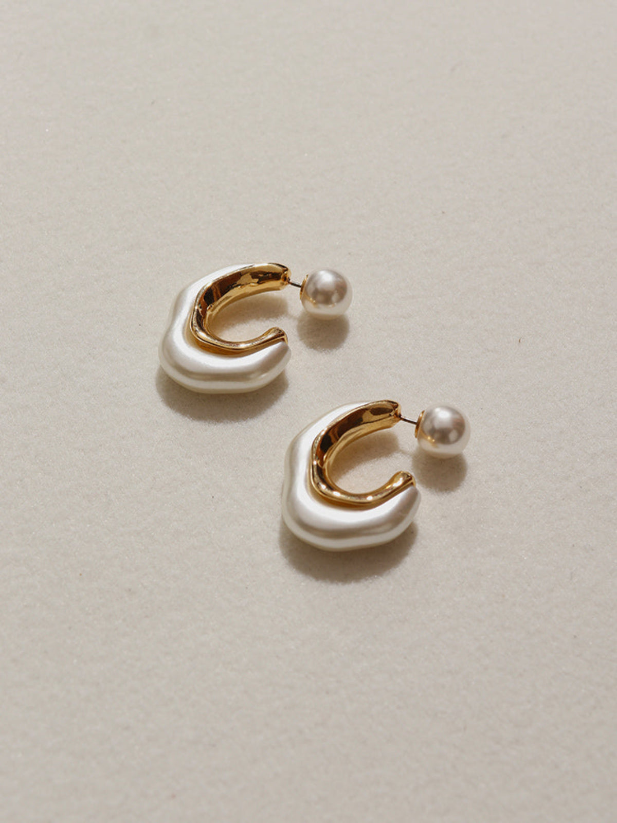 Gold Plated Parel Oorbellen