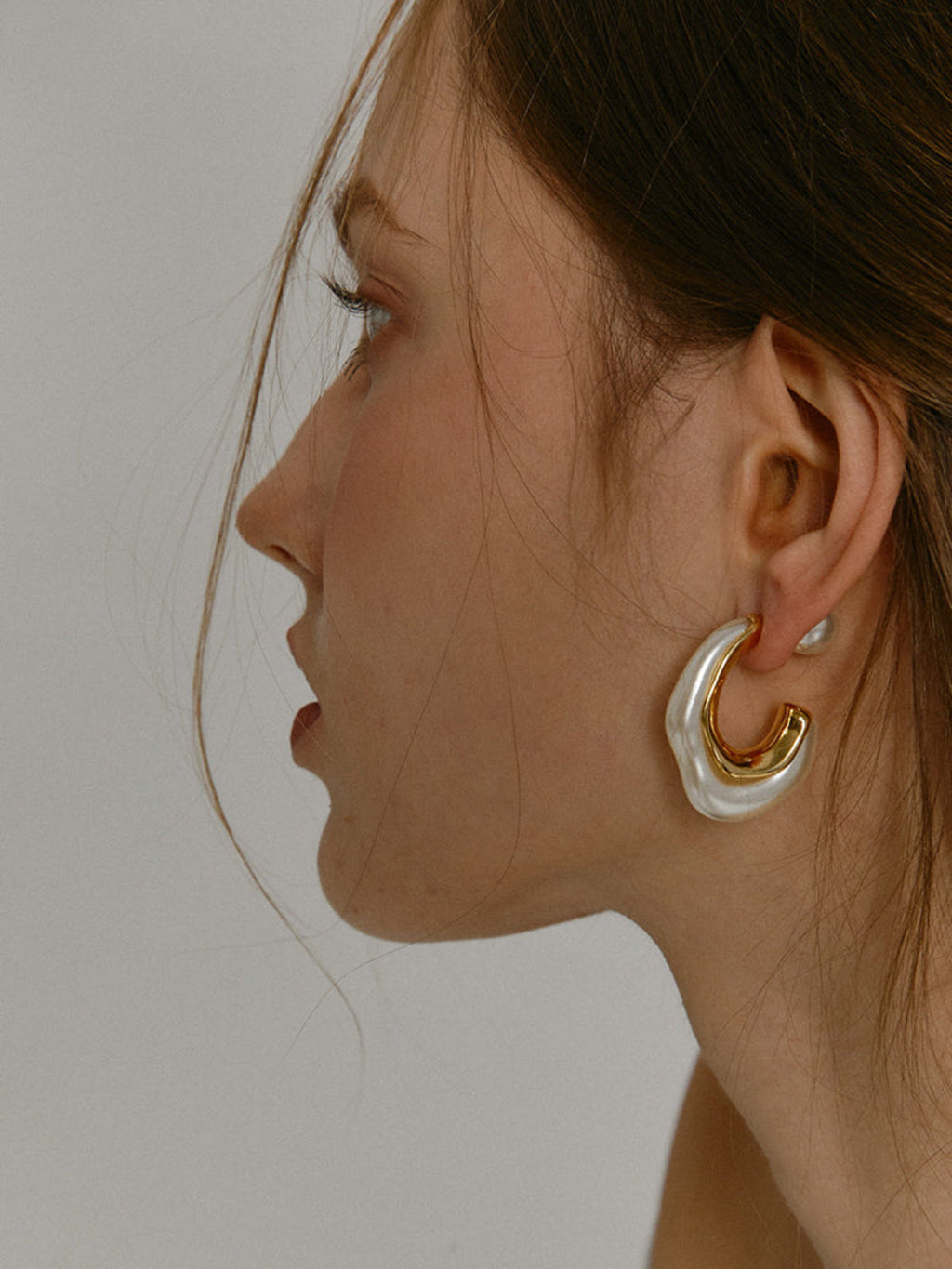 Gold Plated Parel Oorbellen