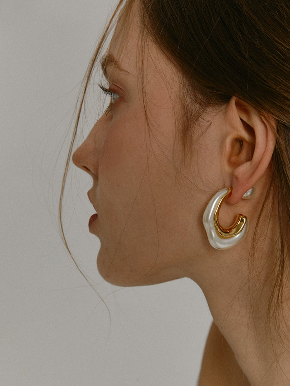 Gold Plated Parel Oorbellen