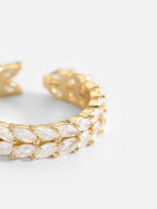 Gold Plated Ring met bladeren van zirkonia