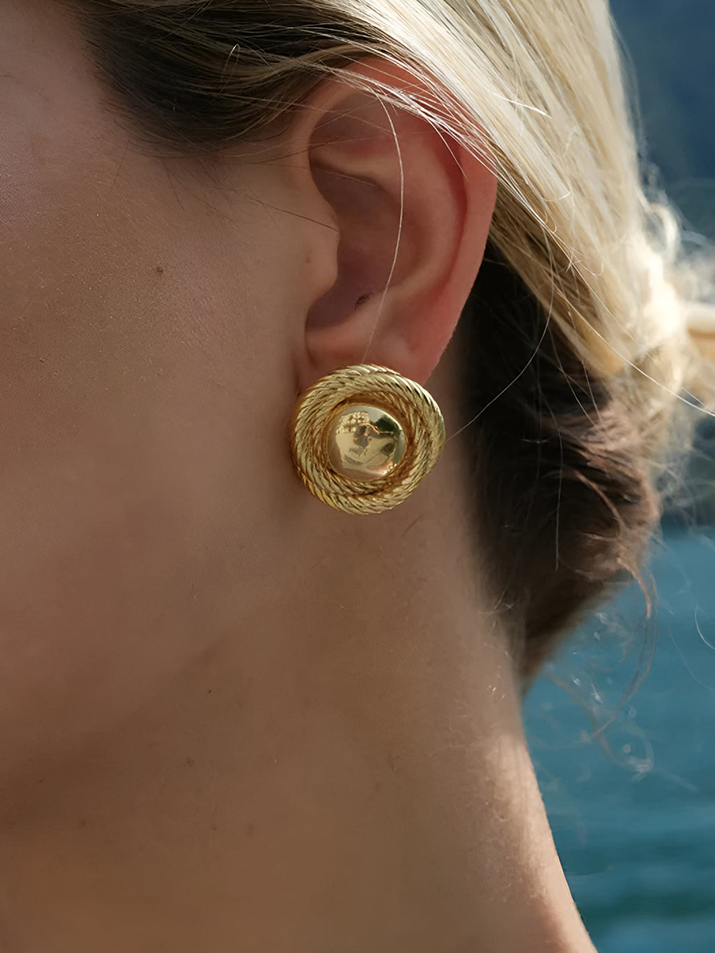 Gold Plated Ronde Oorbellen