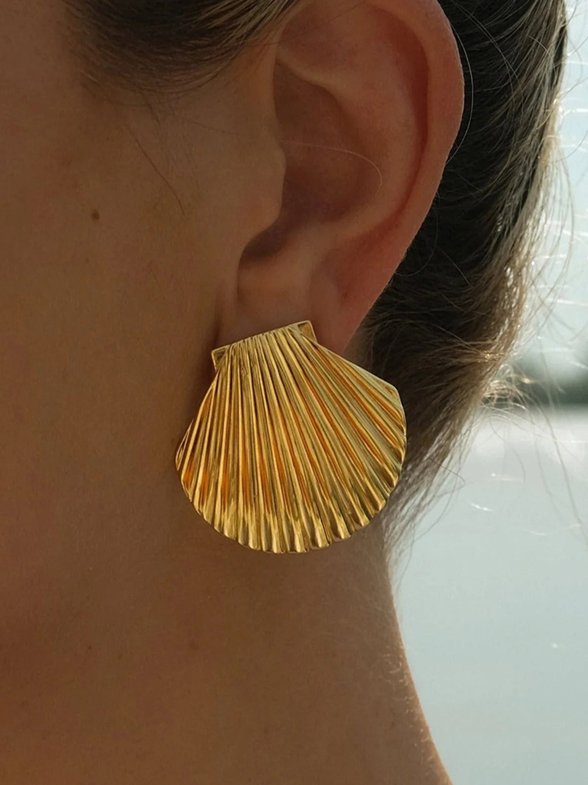 Gold Plated Schelp Oorbellen