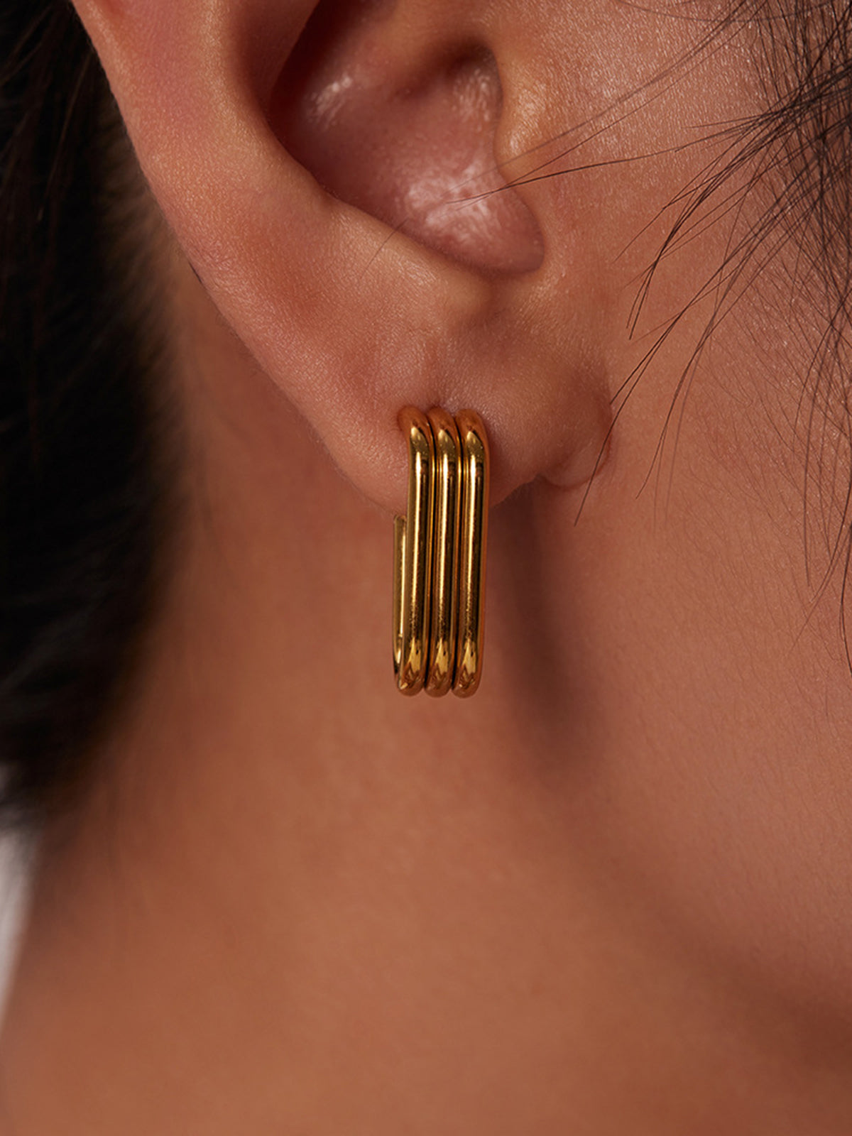 Gold Plated Steenbok Oorbellen