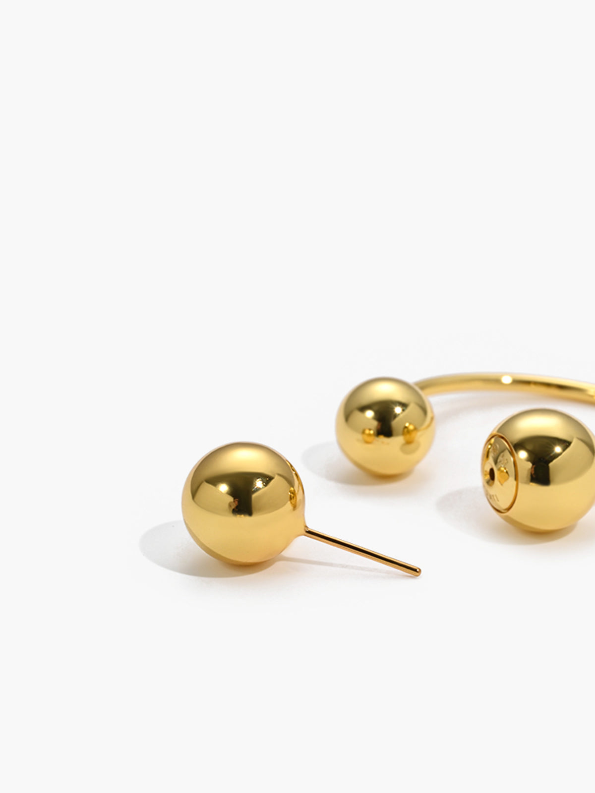 Gold Plated Stud Hoepeloorbellen