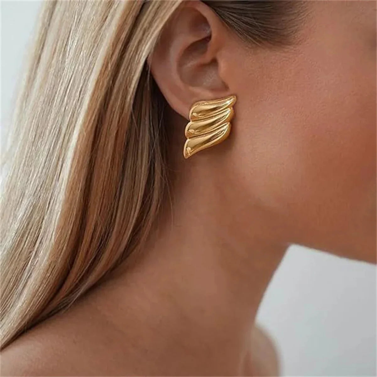 Gold Plated Vleugel Oorbellen