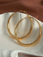 Grote Klassieke Gold Plated Hoepel Oorbellen