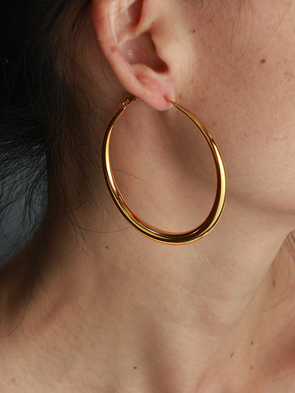 Large Classic Hoop Gold Plated Earrings