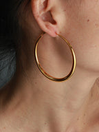 Grote Klassieke Gold Plated Hoepel Oorbellen