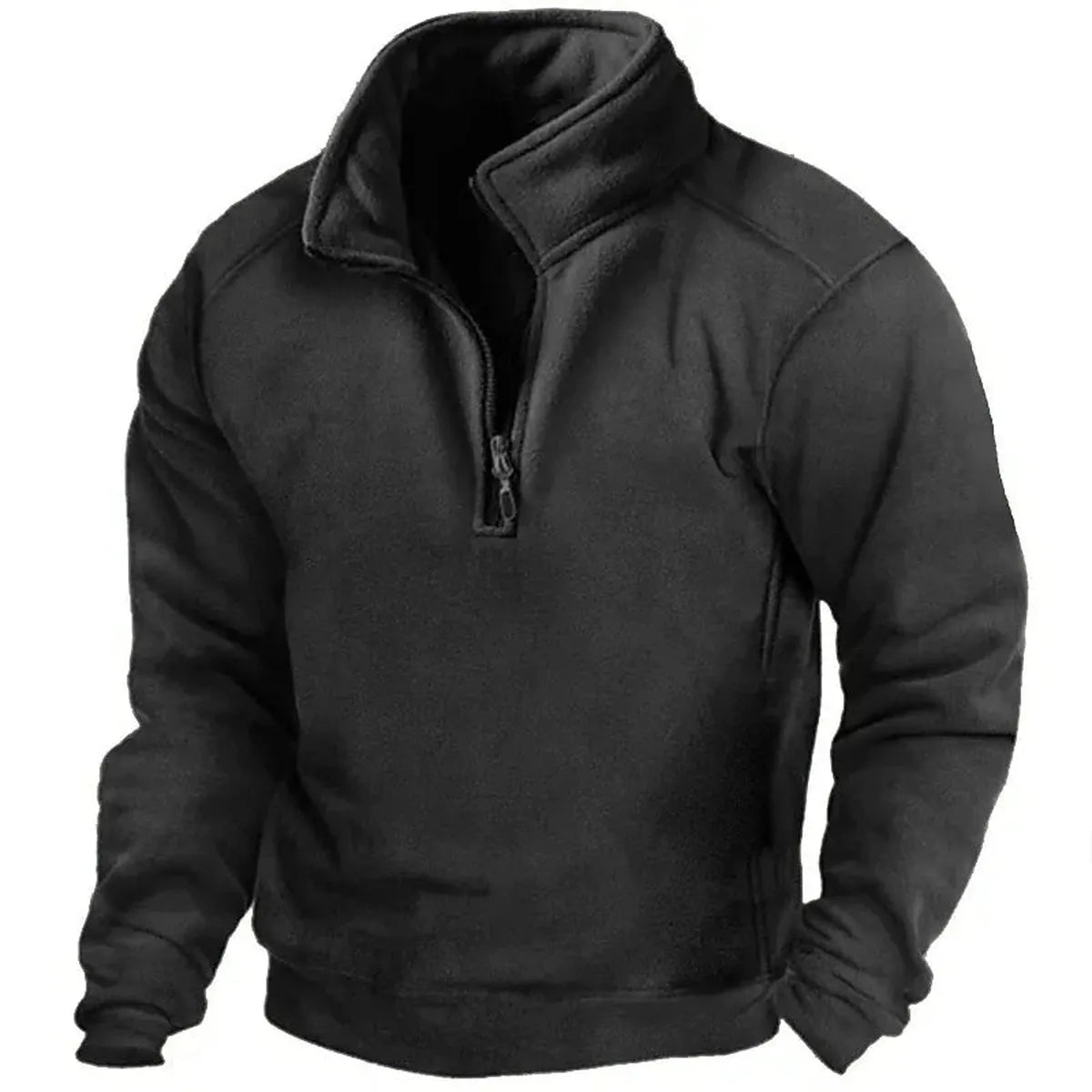 Half-Zip Casual Sweatshirt Met Opstaande Kraag Voor Mannen