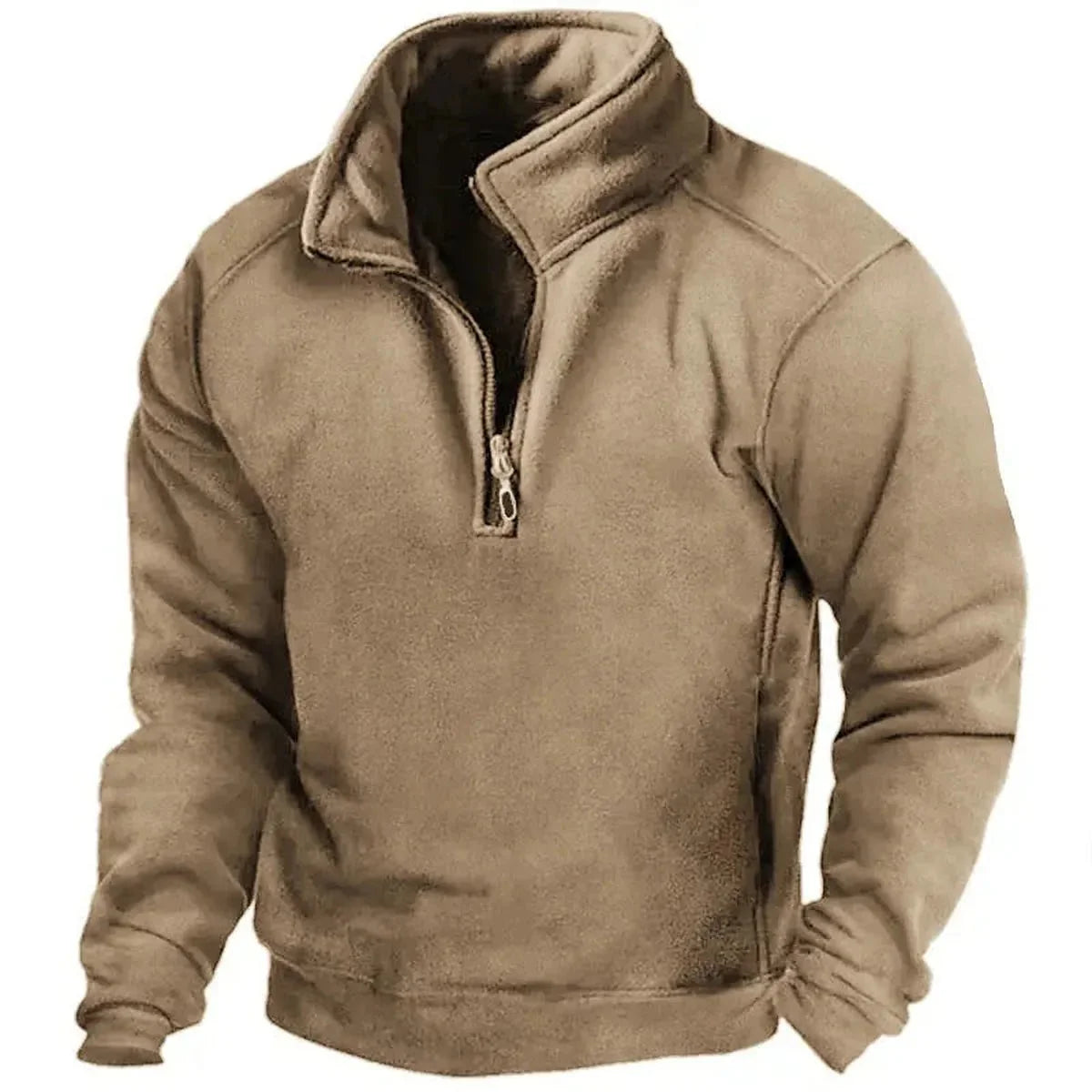 Half-Zip Casual Sweatshirt Met Opstaande Kraag Voor Mannen
