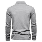 Half-Zip Polo Shirt Met Lange Mouwen En Gestructureerde Kraag Voor Mannen