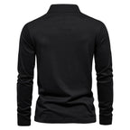 Half-Zip Polo Shirt Met Lange Mouwen En Gestructureerde Kraag Voor Mannen