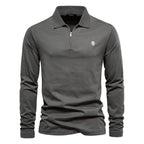 Half-Zip Polo Shirt Met Lange Mouwen En Gestructureerde Kraag Voor Mannen