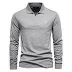 Half-Zip Polo Shirt Met Lange Mouwen En Gestructureerde Kraag Voor Mannen