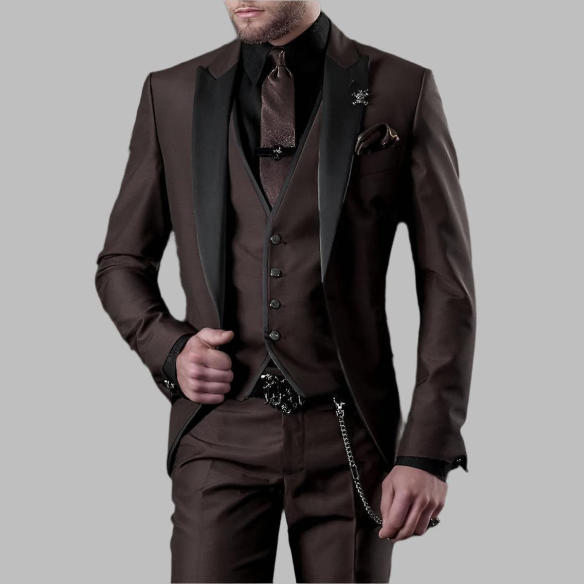 Heren 3-Delig Pak Set - Polyester-Wolmix Blazer, Vest en Broek voor Formele en Smart Casual Gelegenheden