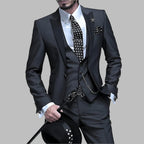 Heren 3-Delig Pak Set - Polyester-Wolmix Blazer, Vest en Broek voor Formele en Smart Casual Gelegenheden