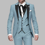 Heren 3-Delig Pak Set - Polyester-Wolmix Blazer, Vest en Broek voor Formele en Smart Casual Gelegenheden