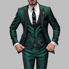 Heren 3-Delig Pak Set - Polyester-Wolmix Blazer, Vest en Broek voor Formele en Smart Casual Gelegenheden