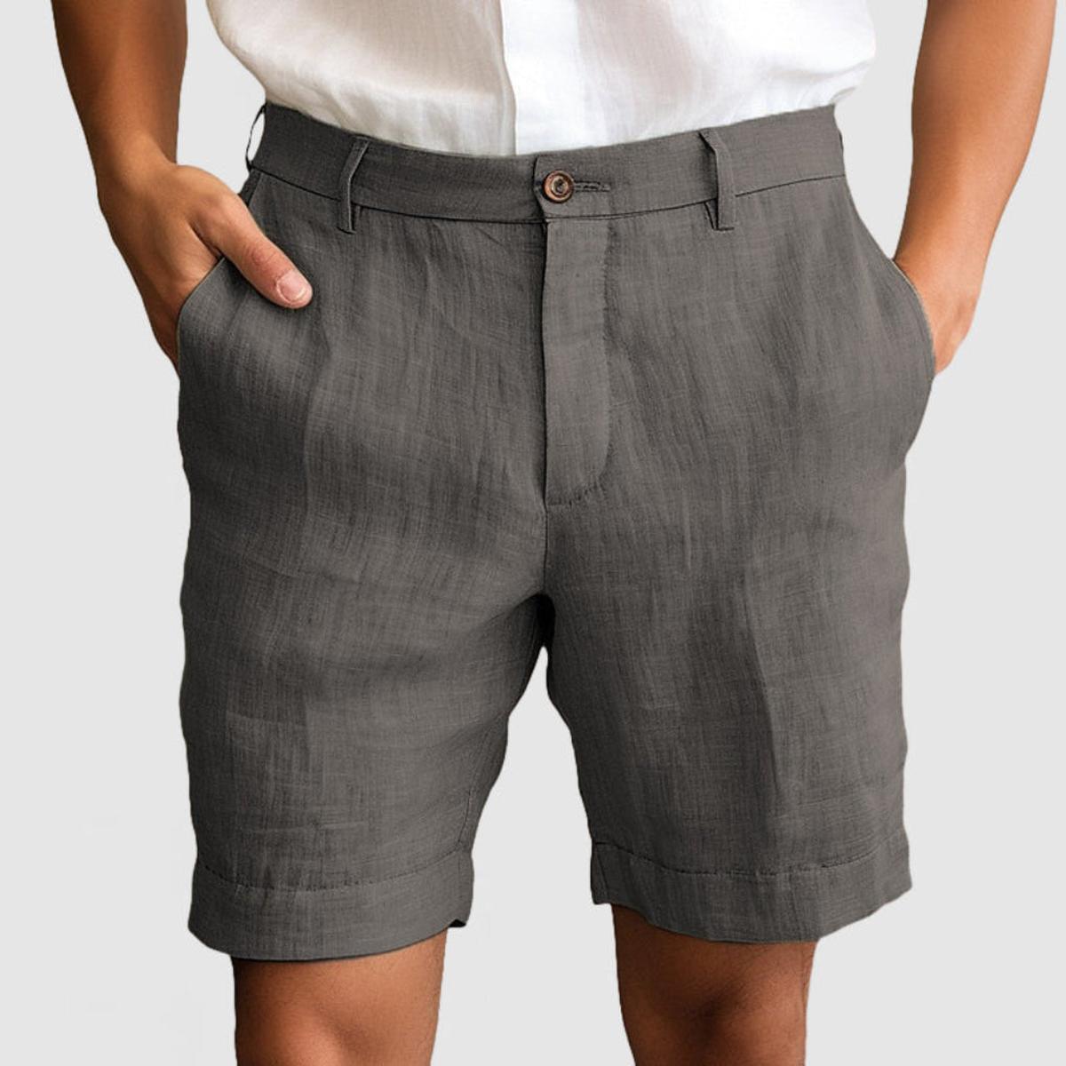 Heren Ademend Relaxed Fit Katoen-Linnen Shorts