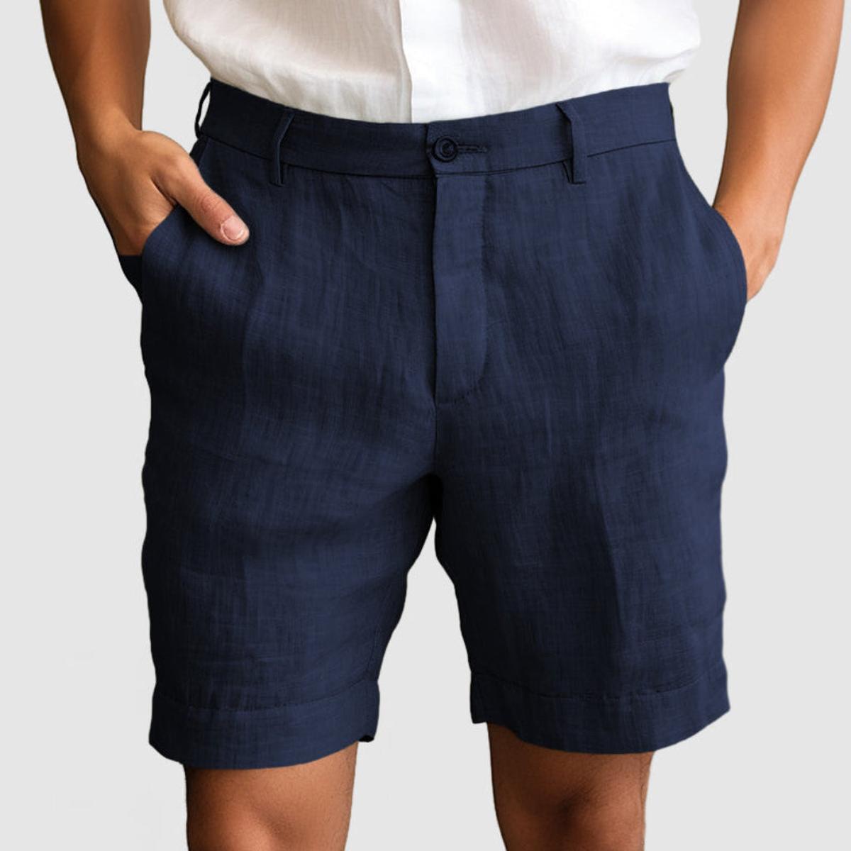 Heren Ademend Relaxed Fit Katoen-Linnen Shorts