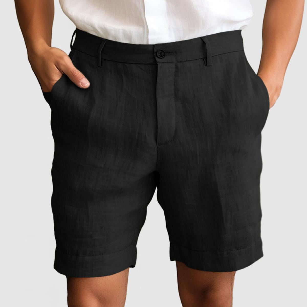 Heren Ademend Relaxed Fit Katoen-Linnen Shorts