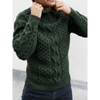 Heren Cable Knit Hoge Kraag Rits Sweater