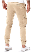 Heren Cargo Broek Met Elastische Taille En Meerdere Zakken