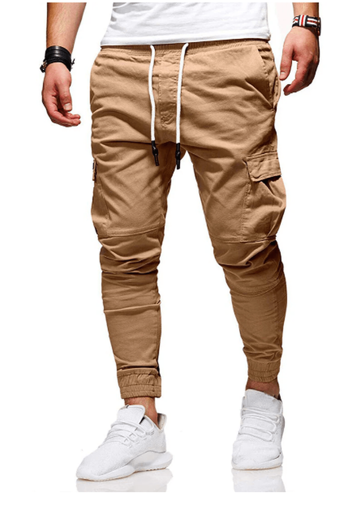 Heren Cargo Broek Met Elastische Taille En Meerdere Zakken
