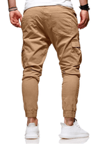 Heren Cargo Broek Met Elastische Taille En Meerdere Zakken